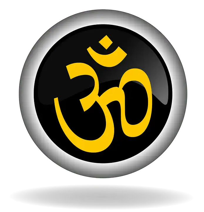 Yellow om on black background