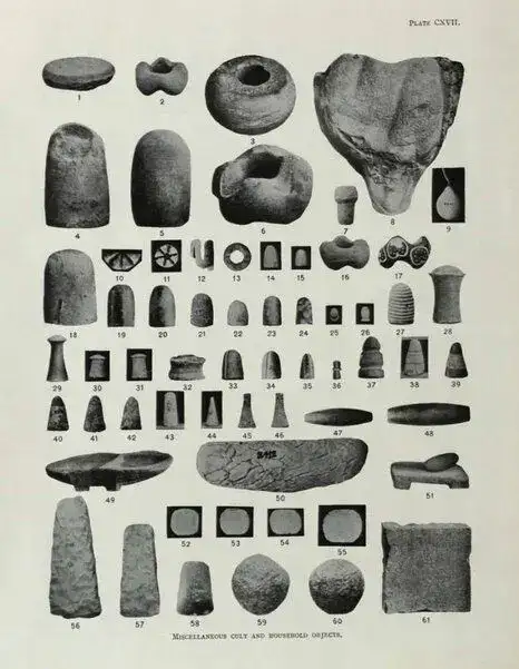 Some objects found during excavation at Harappa.