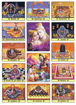 Shiva Lingams in 12 Jyotirlinga Temples